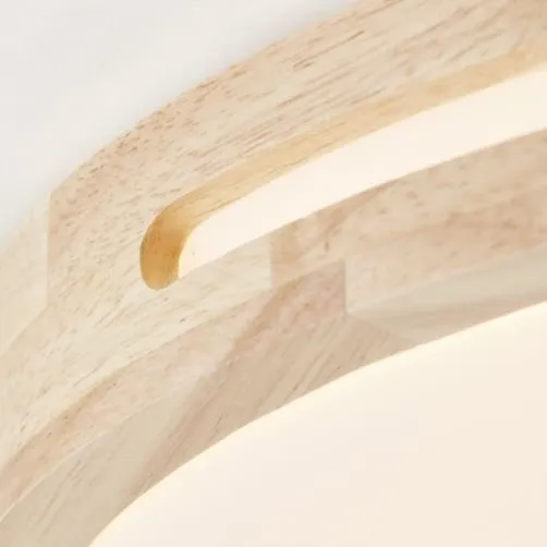 Brilliant Brilliant LED Deckenleuchte Woodbury, mehrere Helligkeitsstufen, LED fest integriert, Warmweiß, Mit Holzrahmen, Ø 39 cm, 2100 lm, 2700 K, Holz/Kunststoff, Weiß, – Produktbild 4 von 5