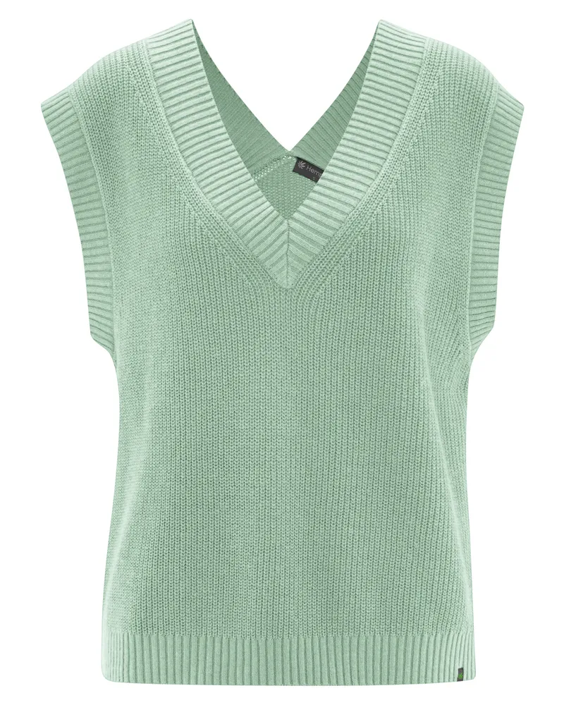 HempAge Hempage Damen vegan Strickweste In Mentagrün, Grün, – Produktbild 1 von 2