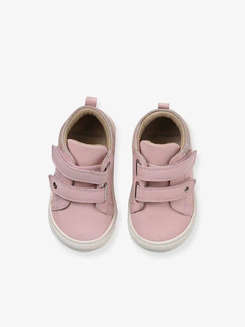 Vertbaudet Vertbaudet Baby Lauflernschuhe mit Klett aus weichem Leder, Pudrig rosa, – Produktbild 4 von 4