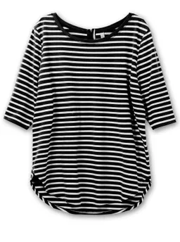sheego Longshirt schwarz-weiß – Produktbild 1 von 1