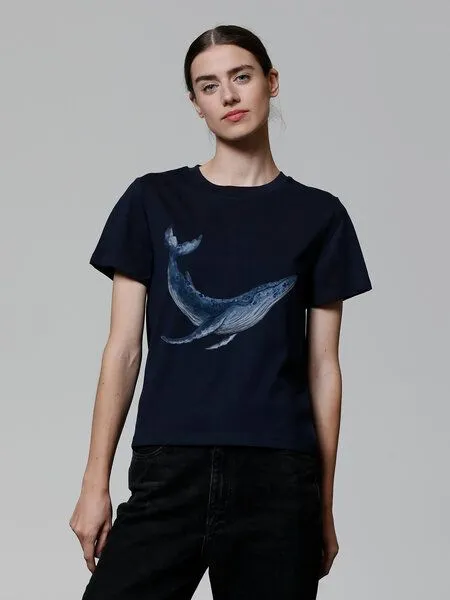 watapparel watapparel T-Shirt Frauen Wal, French navy, – Produktbild 2 von 3