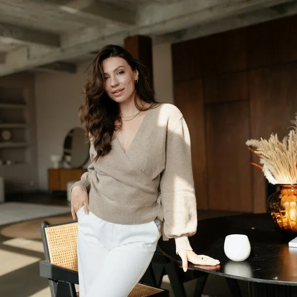 NORDLICHT NORDLICHT Wickelcardigan Mona, Natur, – Produktbild 1 von 4
