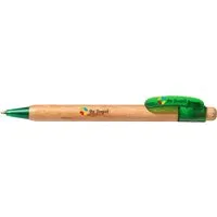 Memo PEFC-zert. Holz-Druckkugelschreiber 'Prisma wood' grün trans. Funktion – Produktbild 1 von 1