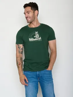 GreenBomb GREENBOMB Bear Canoe Guide - Sportliches T-Shirt aus Bio-Baumwolle / hochwertiger Print / GOTS / Fair & Vegan – Produktbild 1 von 1