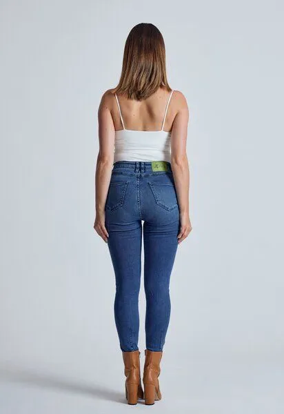 Flax and Loom Flax and Loom High Waist Skinny Jeans Modell: Nina, Azure (blau), – Produktbild 3 von 3