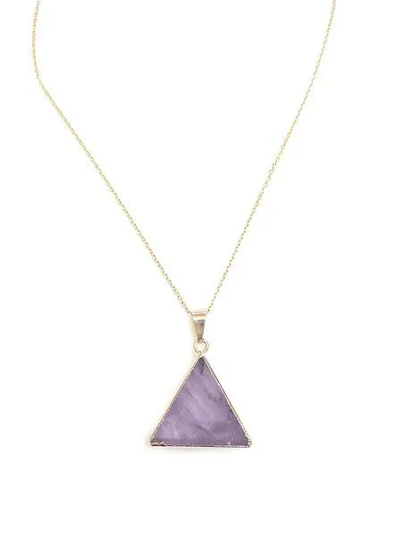 Crystal and Sage Amethyst Dreieck Halskette, aufrecht vergoldet von Crystal and Sage – Produktbild 1 von 1
