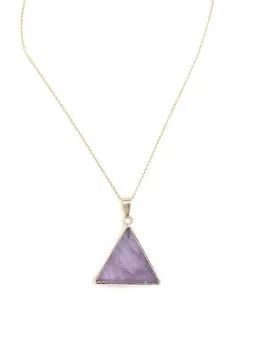 Crystal and Sage Amethyst Dreieck Halskette, aufrecht vergoldet von Crystal and Sage – Produktbild 1 von 1
