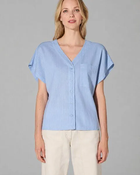 HempAge HempAge Weite Bluse Hanf/Biobaumwolle, Water (blau), – Produktbild 2 von 4