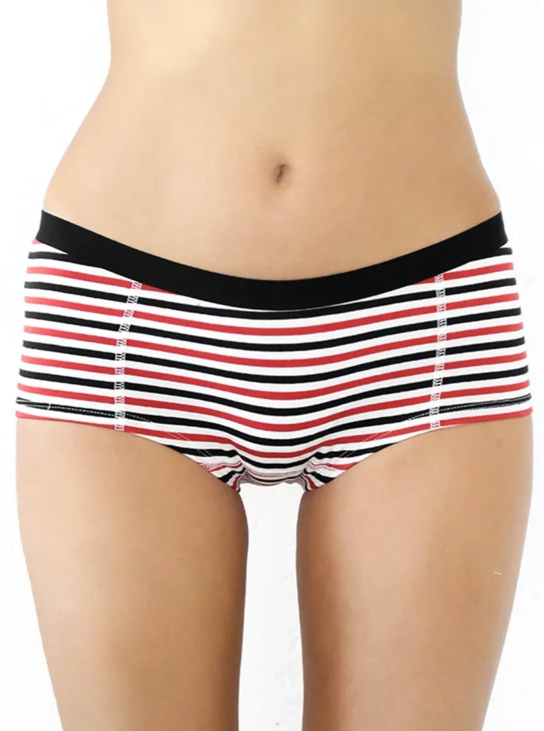 Albero Natur Albero Natur Damen vegan Multipack 6x Slips Boyshorts Rot/Schwarz, Weiß, – Produktbild 2 von 2