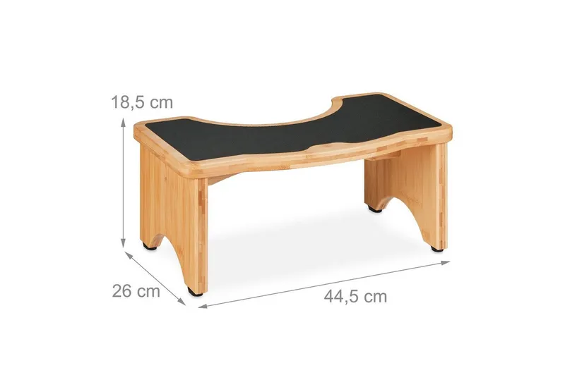 RELAXDAYS RELAXDAYS Badhocker Toilettenhocker aus Bambus (1 St), Braun|schwarz, – Produktbild 4 von 5