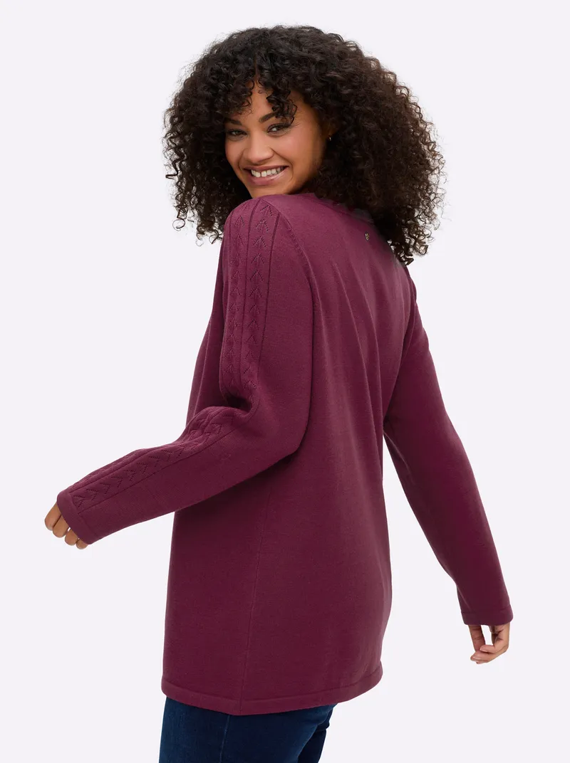 sheego Pullover bordeaux, Bordeaux, – Produktbild 2 von 2