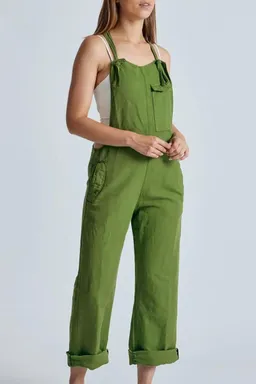 Flax and Loom Flax and Loom Damen vegan Latzhose Leinen Mary Lou Frühlingsgrün – Produktbild 1 von 1