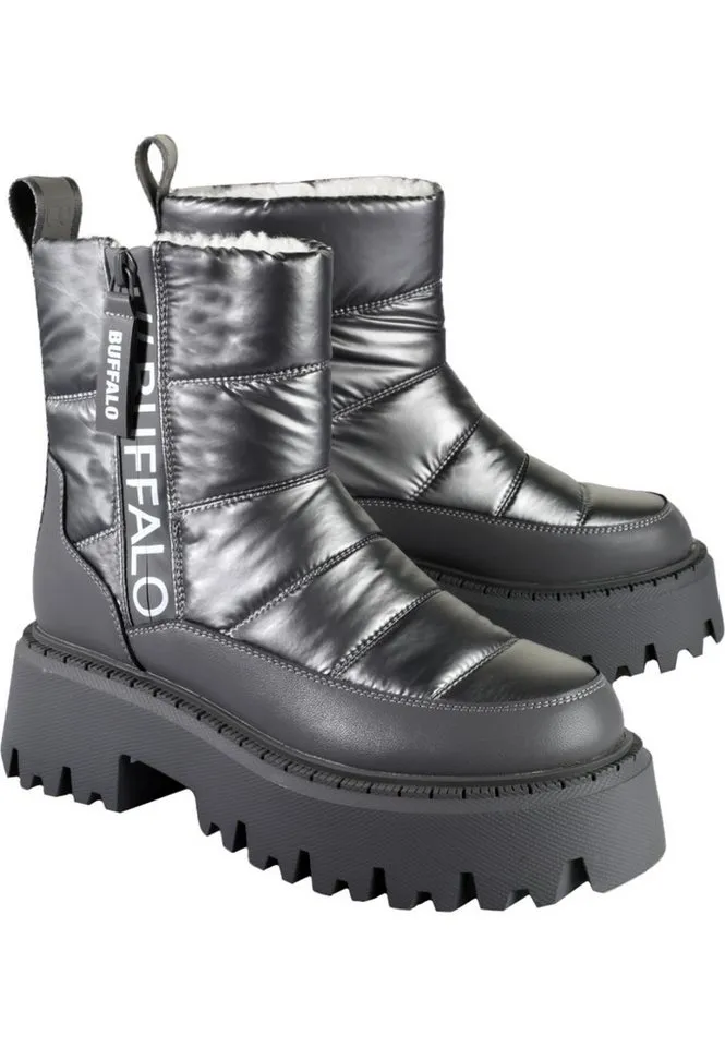 Buffalo Buffalo ASPEN PUFFER ZIP - VEGAN NYLON Winterstiefel, Grau, – Produktbild 3 von 5