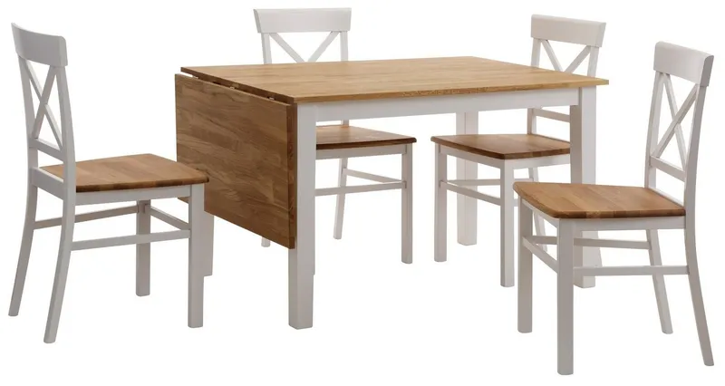 Home affaire Essgruppe Samba, (Set, 5-tlg), mit ausklappbarem Esstisch, Braun, – Produktbild 2 von 5