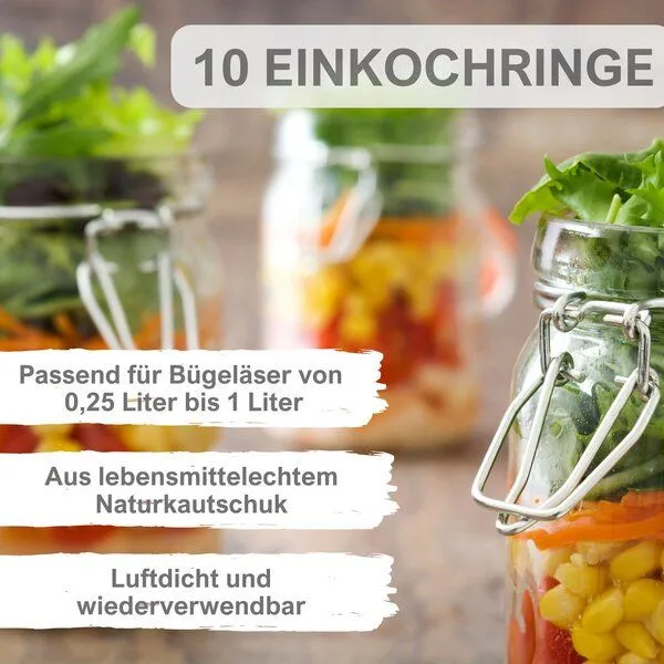 mikken mikken 10 Einkochringe für Bügelverschlussgläser / WECK-Gläser aus Naturkautschuk – Produktbild 2 von 3