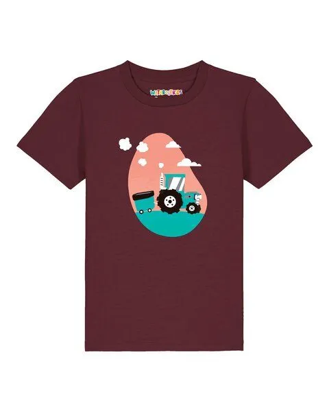 watabout.kids watabout.kids T-Shirt Kinder Traktor, Burgundy, – Produktbild 1 von 2
