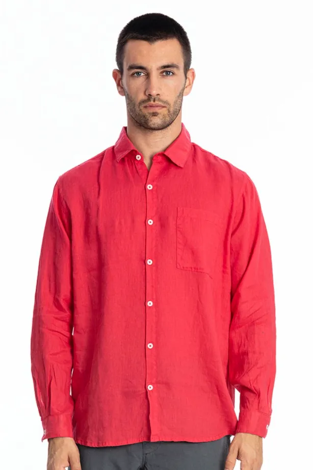 RAVENS VIEW IBIZA RAVENS VIEW IBIZA Herren vegan Hemd Lennon Electric Rot, Hellrot, – Produktbild 2 von 2