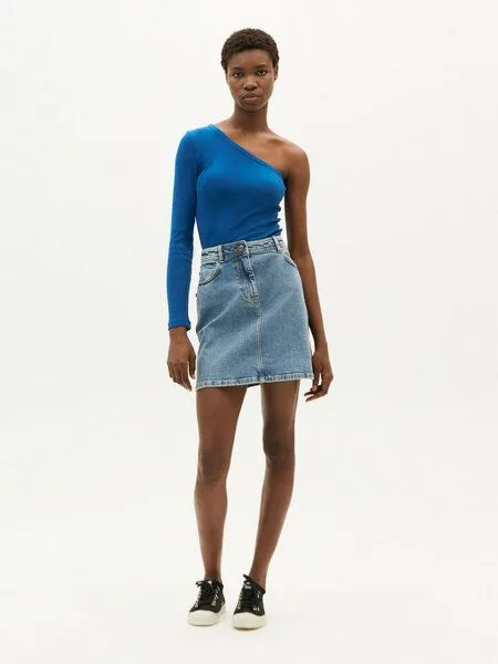 thinking mu thinking mu Jeansrock - Marsha aus Bio-Baumwolle, Blau (light clean denim), – Produktbild 1 von 4