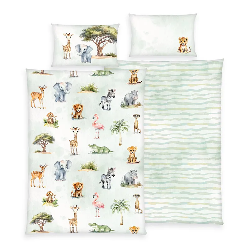 Herding Safari Flanell-Bettwäsche "Made in green" Größe 40x60 + 100x135 cm – Produktbild 1 von 1