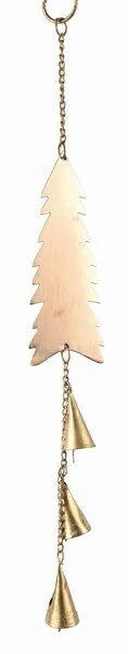 El Puente El Puente Hängeschnur "Baum" mit Glöckchen | Fair Trade & Handmade aus Indien, Orange, – Produktbild 1 von 1