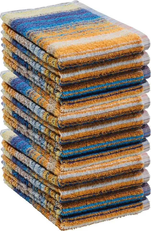 REDBEST Geschirrtuch Frottier-Geschirrtuch 12er-Pack, Baumwolle Streifen, Bunt, – Produktbild 2 von 5
