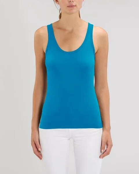 YTWOO YTWOO Damen Top aus Bio Baumwolle, nachhaltig & fair, viele Farben, Azurblau, – Produktbild 1 von 4