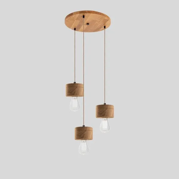 ALMUT von Wildheim ALMUT von Wildheim 3er Pendelleuchte im skandinavischen Design aus Eichenholz, Eiche natur, – Produktbild 1 von 4