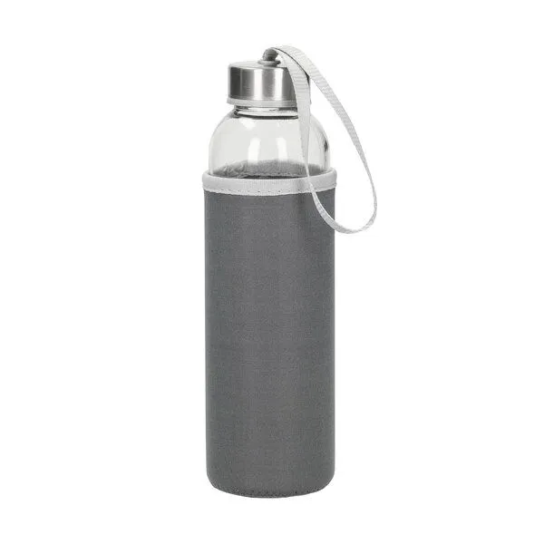 elasto elasto Glasflasche mit Trageschlaufe "Pure", Grau, – Produktbild 2 von 8
