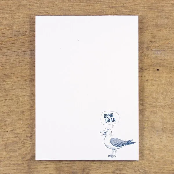 Bow & Hummingbird Bow & Hummingbird Maritimer Notizblock "Denk dran" Möwe aus Recyclingpapier – Produktbild 1 von 4