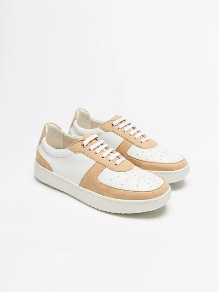 NINE TO FIVE NINE TO FIVE #meta - zeitloser Capsule Sneaker aus atmungsaktiver Microfaser, White stone, – Produktbild 2 von 4