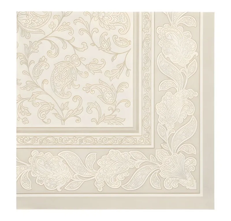 PAPSTAR PAPSTAR Papierserviette 50 x ROYAL Collection 1/4-Falz 40 cm x 40 cm champagner Ornaments, Beige, – Produktbild 1 von 3