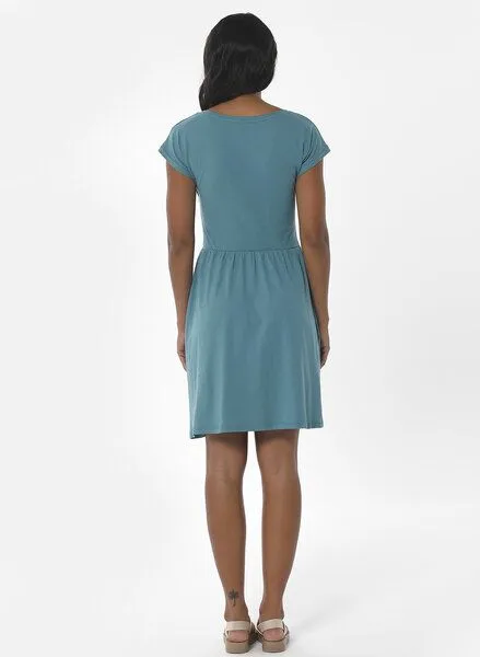 ORGANICATION ORGANICATION Slub-Jersey-Kleid aus Bio-Baumwolle, Grün (petrol green), – Produktbild 3 von 4