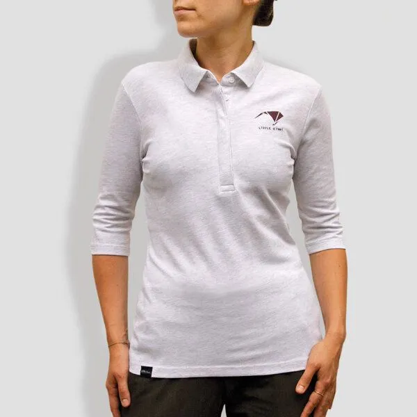 little kiwi little kiwi Damen Polo-Shirt, "Origami", Grau, – Produktbild 1 von 4