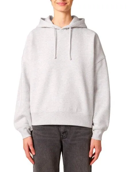 YTWOO YTWOO Moderner Damen Oversized Drop-Shoulder Hoodie Nachhaltig aus 100% Biobaumwolle, Cremeweiss meliert, – Produktbild 1 von 4