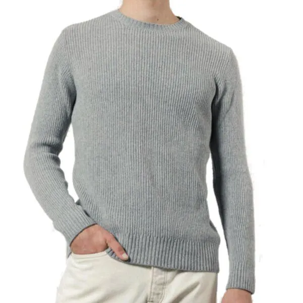 Rifò - Circular Fashion Made in Italy Rifò - Circular Fashion Made in Italy Herrenpullover Carlo aus recycelter Kaschmirwolle, Grau, – Produktbild 1 von 2