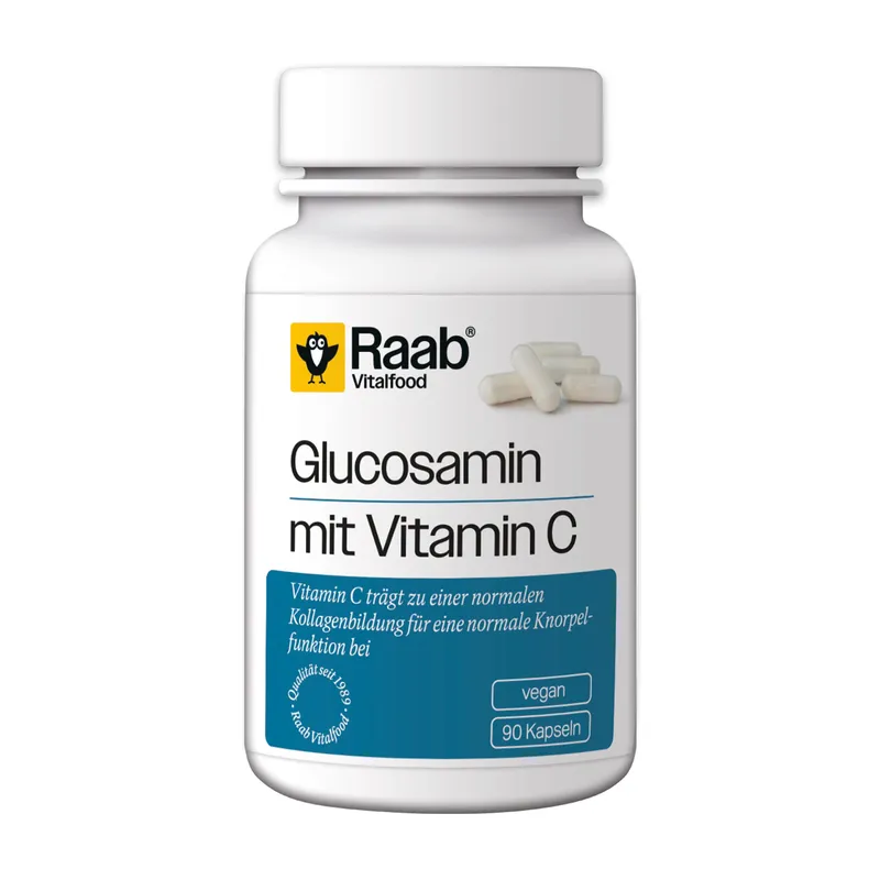 Raab Vitalfood Raab Vitalfood Glucosamin mit Vitamin C, 90 Stück, 72 g, Weiss, – Produktbild 1 von 1