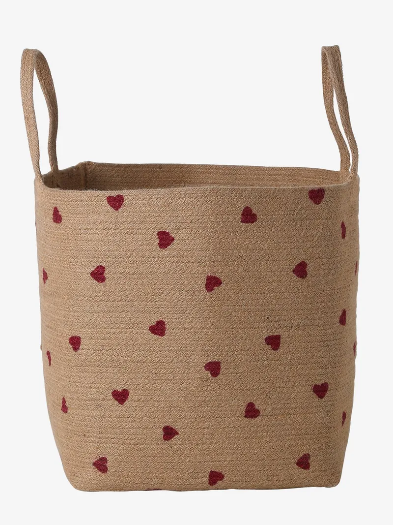 Vertbaudet Geflochtener Aufbewahrungskorb aus Jute HERZ Kinderzimmer, Beige, – Produktbild 2 von 3