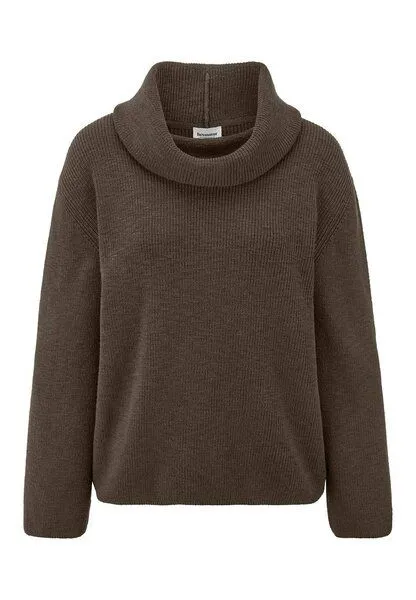 hessnatur hessnatur Strickpullover Relaxed aus reiner Bio-Baumwolle, Vintage oliv, – Produktbild 3 von 4