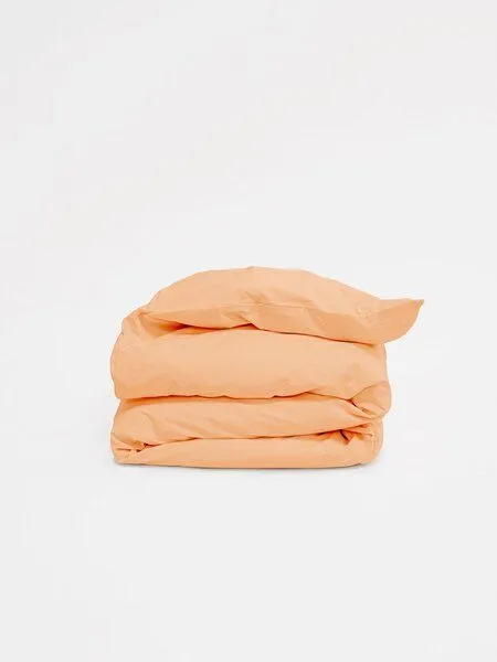 erlich textil erlich textil Finn Bettdeckenbezug aus Bio-Baumwolle, made in Europe, Papaya, – Produktbild 2 von 7