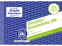 Avery Zweckform Avery Zweckform Recycling Formularbuch '1205' Einnahme-Ausgabebeleg – Produktbild 1 von 1