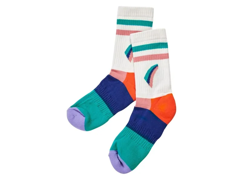 Fräulein Prusselise Damen Tennissocken Bio-Baumwolle Regenbogen Gr.39-42, Weiß, mehrfarbig, – Produktbild 1 von 1
