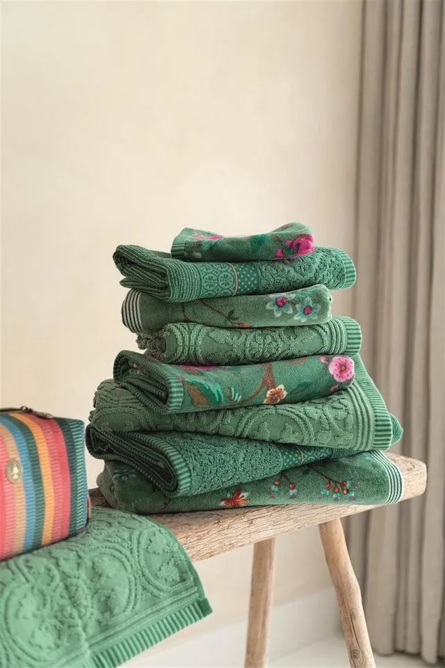 PiP Studio Handtuch Tile Pip Green 16X22 Set A 3 Grün 100% Cotton, terry, 500 GSM 16, Baumwolle (1-St), Handtuch Frottetuch – Produktbild 2 von 4