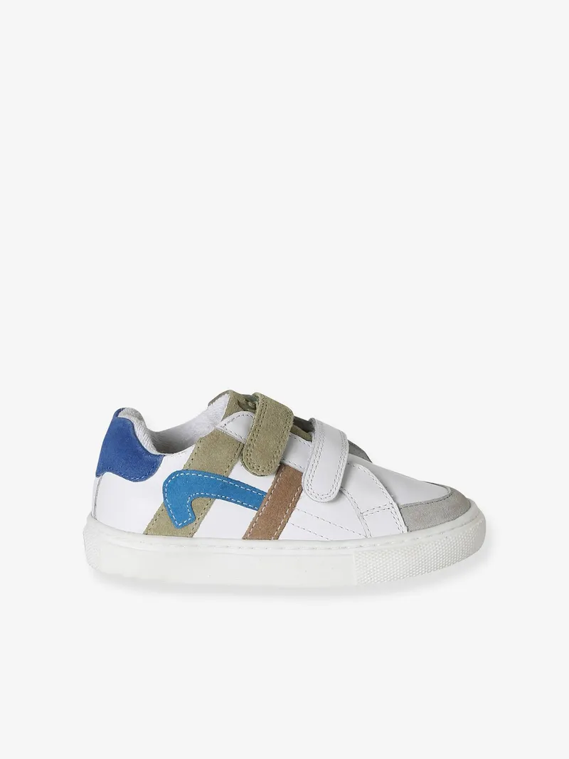 Vertbaudet Vertbaudet Kinder Leder-Sneakers mit Klettverschluss set, Set weiß, – Produktbild 2 von 4