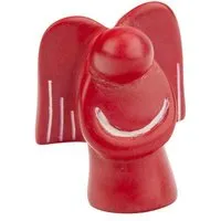 El Puente El Puente Engel Deko-Figur aus Speckstein in Rot | Fair Trade & Handmade aus Kenia, Rot, – Produktbild 1 von 1