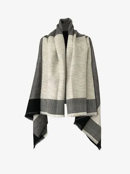 Fifth Origins Fifth Origins Damen Cape aus Bio-Wolle Infinity, Black & white, – Produktbild 3 von 4