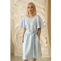 Amber Linen Amber Linen Damen vegan Kleid Capri Himmelblau – Produktbild 1 von 1