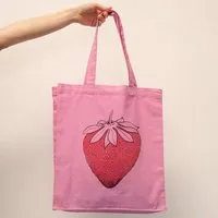 Cmig Cmig Erdbeer Tote Bag / Jute-Beutel, Bubble pink (rosa), – Produktbild 1 von 1