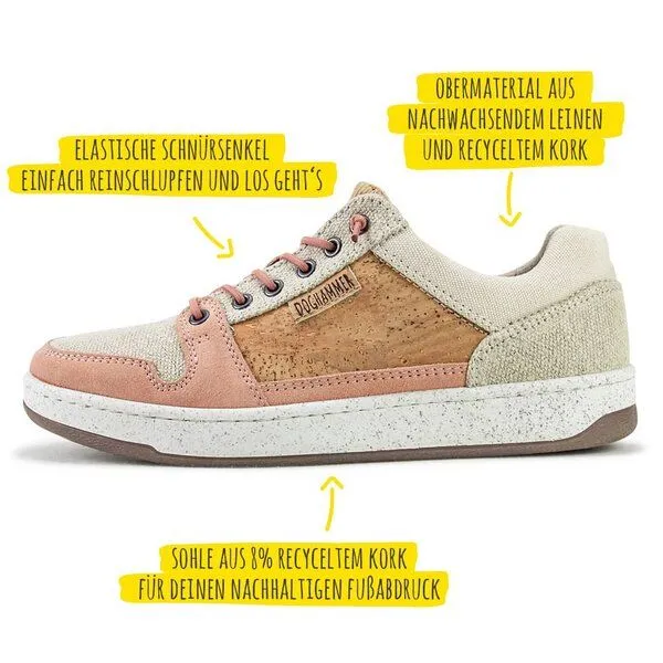 Doghammer Doghammer Nachhaltiger Sneaker mit recyceltem Kork für Damen - Natural Commuter, Peach (rosa), – Produktbild 4 von 4