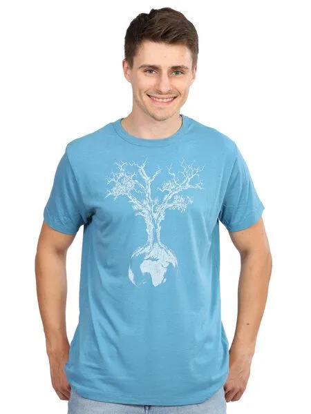 Life-Tree Life-Tree Fairwear Bambus Shirt Men Weltenbaum, Blau, – Produktbild 1 von 4