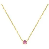 Eppi Eppi Silberne minimalistische Kette mit einem rosa Saphir Glosie, Gelb, – Produktbild 1 von 1